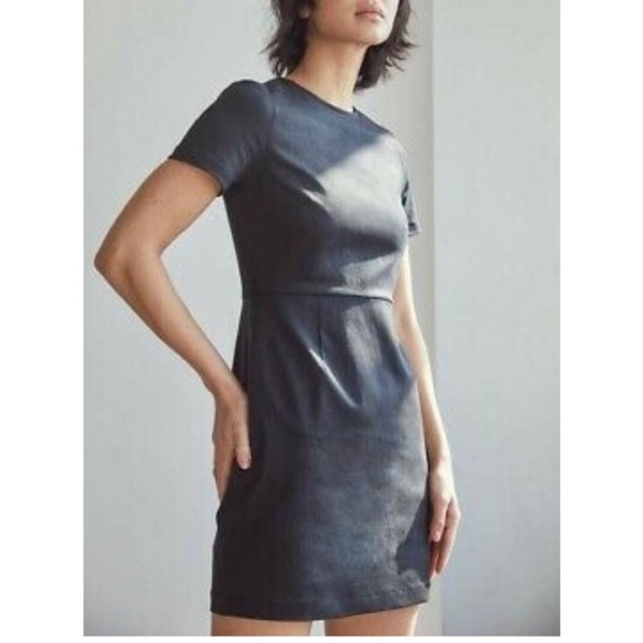 Vetta Charcoal Grey Professional Tencel Mini Dress - Picture 2 of 10